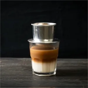 Hot Vietnamese coffee with milk