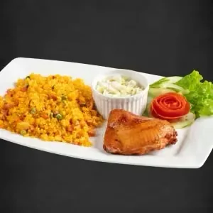 Rice with smoked chicken