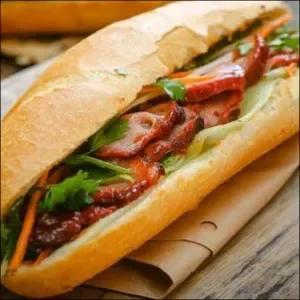 Banh mi with char siu pork