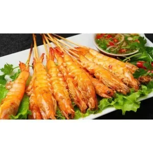 Grilled shrimp with honey