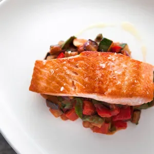 Atlantic salmon with ratatouille