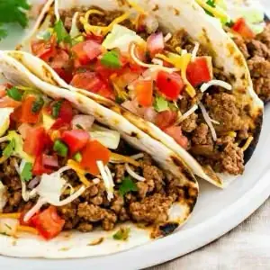 Cheesy beef tacos