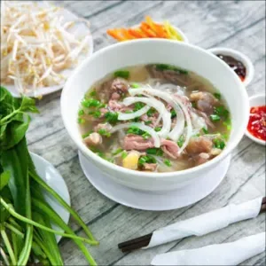 Pho with rare beef and tendon