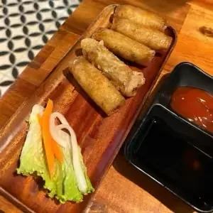 Fried seafood spring rolls