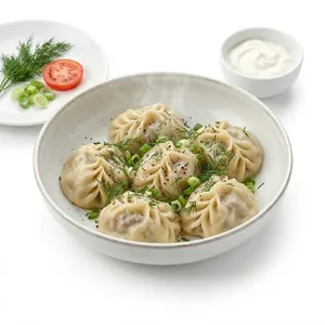 Vegetarian steamed manti