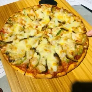 Seafood pizza