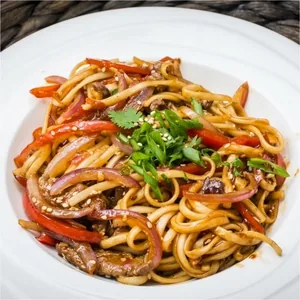Fried noodles with vegetables