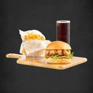 Fried chicken burger set