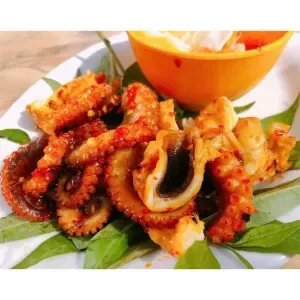 Grilled octopus with salt and chili