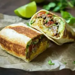 Pork carnitas burrito