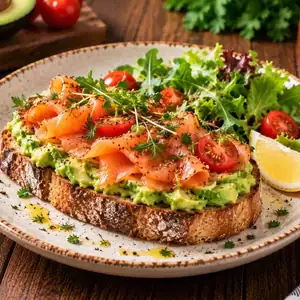 Avocado toast with salmon