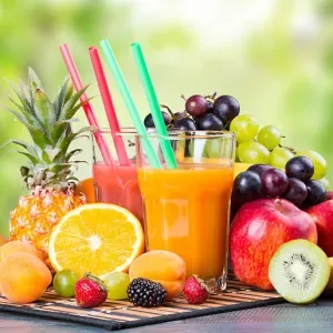 Mixed juice: watermelon kumquat, orange passion fruit, orange carrot