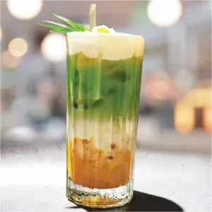Mango matcha latte
