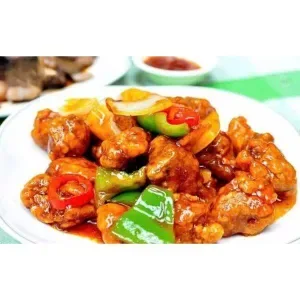 Fried pork belly with honey sauce