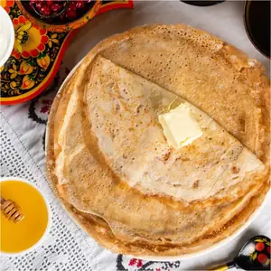 Blini with honey
