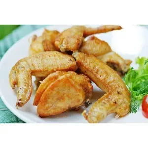 Fried rice with butter fried chicken wings