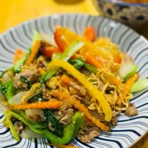 Stir-fried beef noodles