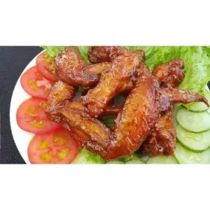 Fried rice with sweet and sour fried chicken wings