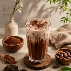 Iced cocoa latte