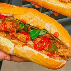 Banh mi with fish cake
