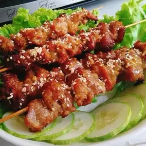Grilled pork skewers