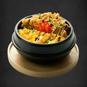 Fried chicken mayo stone-pot rice