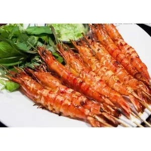 Grilled shrimp with BBQ sauce
