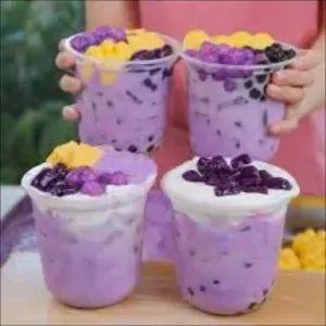 Taro milk tea with all toppings