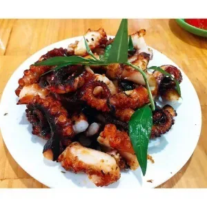 Grilled octopus with BBQ sauce