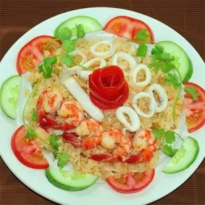 Shrimp and squid fried rice