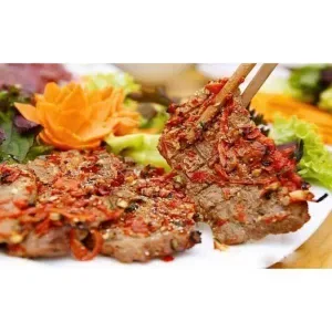 Sate grilled beef