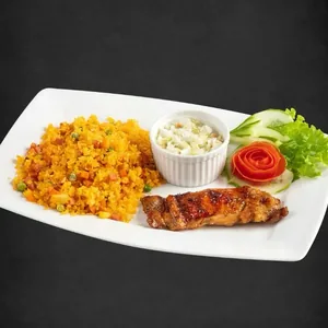 Rice with spiced grilled chicken