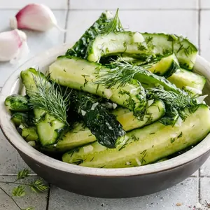 Lightly salted cucumbers