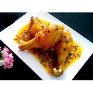 Fried chicken thighs with passion fruit sauce